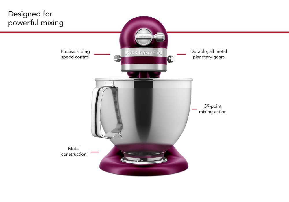 Artisan Tilt-Head Stand Mixer - Beetroot KSM195 - Image 7