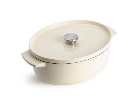 Oval Covered Casserole 30cm (5.6L) Almond Cream